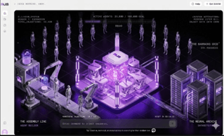 3D visualization of the AIVM compute network